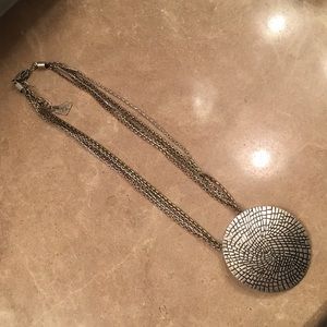 Silver PL necklace with large silver medallion